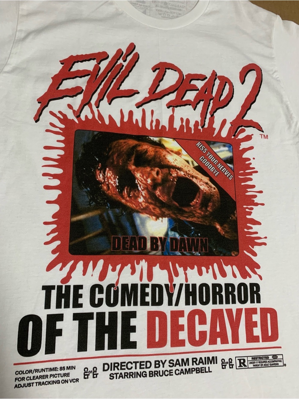 Evil Dead 2 White T-Shirt Cult Of Cult MEDIUM Bruce Campbell Sam Raimi Horror